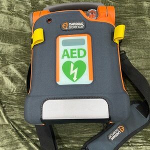 AED Defibrillator - Orange and Black